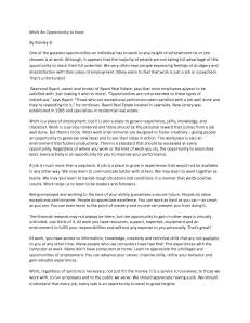 Work an Opportunity to Excel